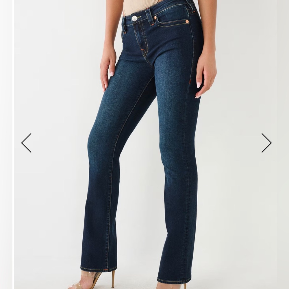 True Religion Billy Dark Wash Mid-rise Flared Jeans sz 32